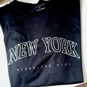 SHEIN Black 'New York Sleepless City' Tee